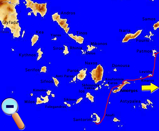 Route to Santorini