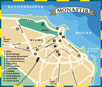 Map of Monastir