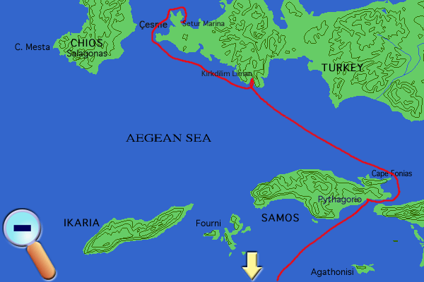 Route from Çesme