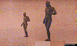 [Photo of the Riace Bronzes]