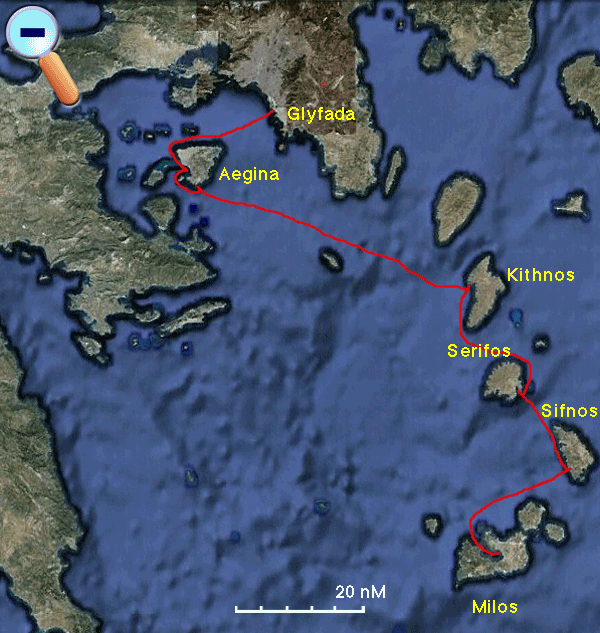 Route from Milos