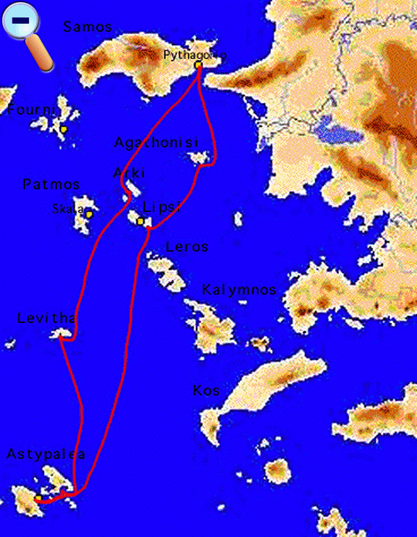 Route to and from Astypalea
