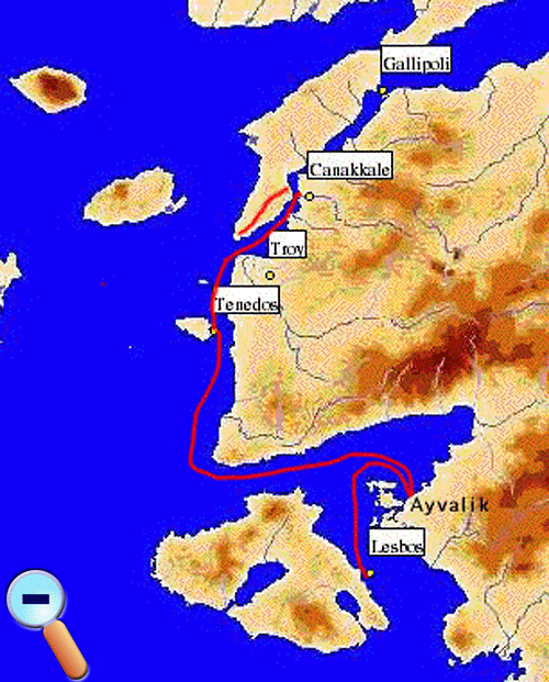 Route to Çanakkale