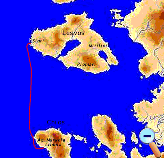 Route from Chios