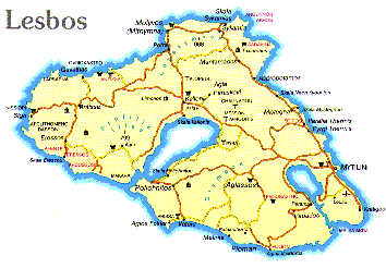 Map of Lesvos