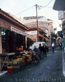 Commercial street at Myrina