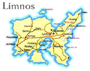 Map of Limnos