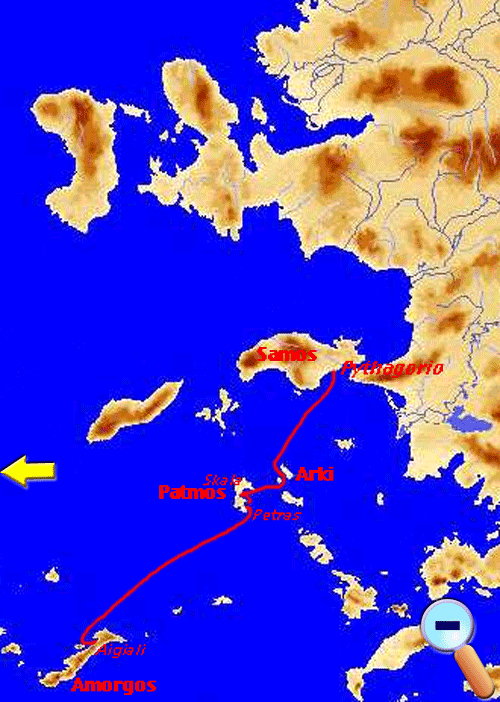 Route from Amorgos
