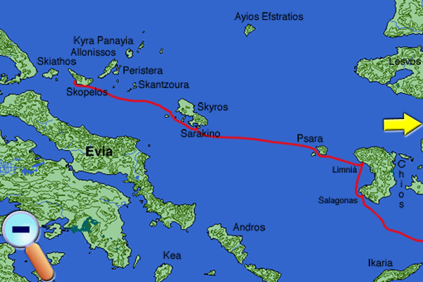 Route to to Chios