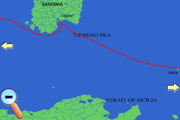 Route to Cagliari