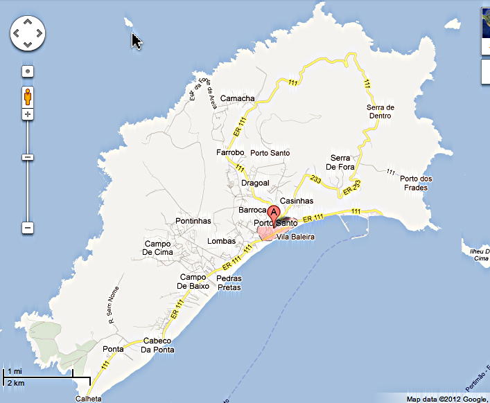 Map of Porto Santo