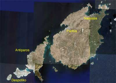 Satellite view of Paros