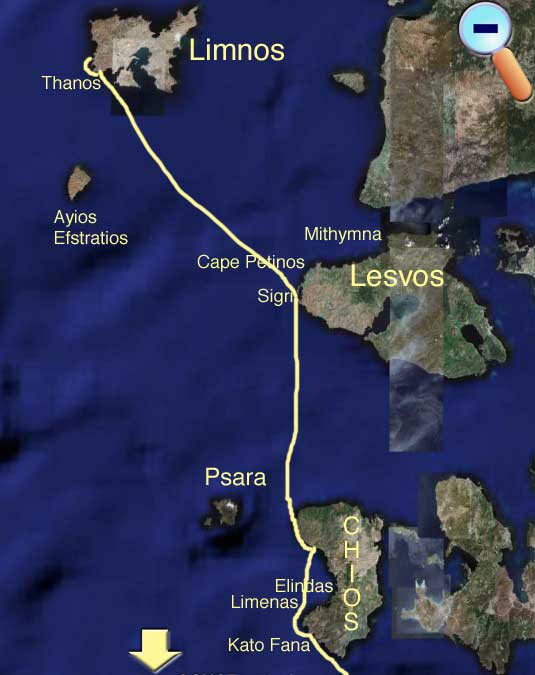 Route to Limnos