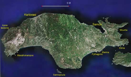 Satellite View of Samos