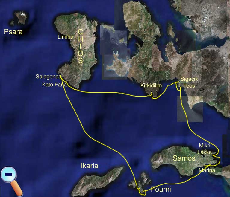 Route to Chios, Fourni, & Samos