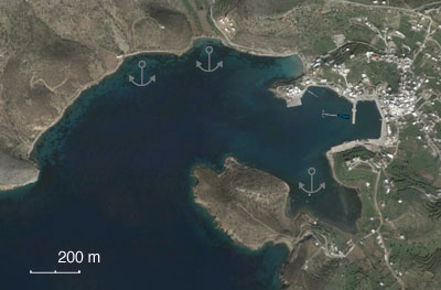 Satellite view of Lipsi Harbor