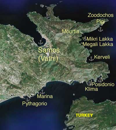 Satellite view of East Samos