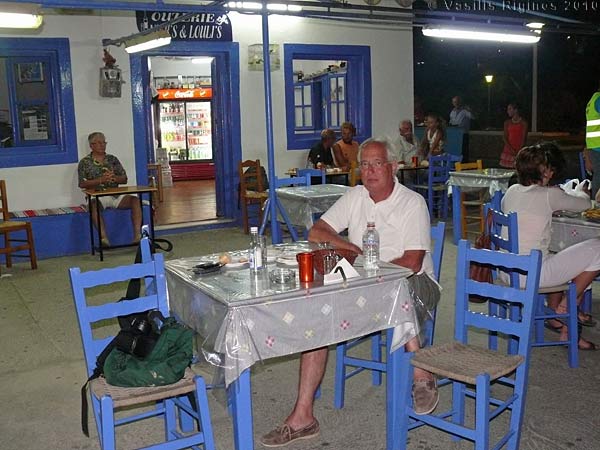 Nikos at the Blue Tent Café