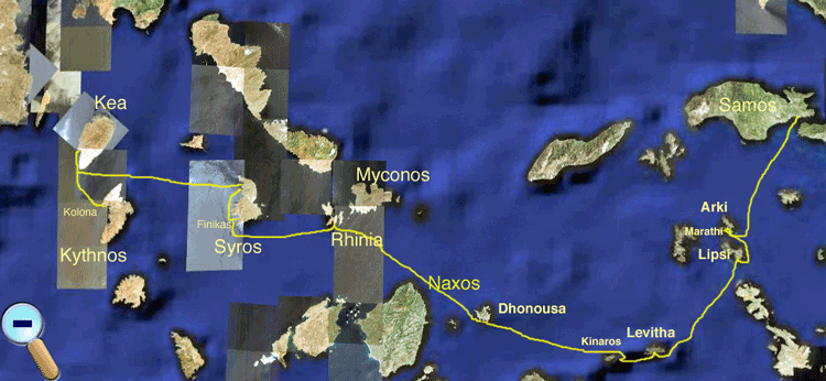 Route from Kythnos