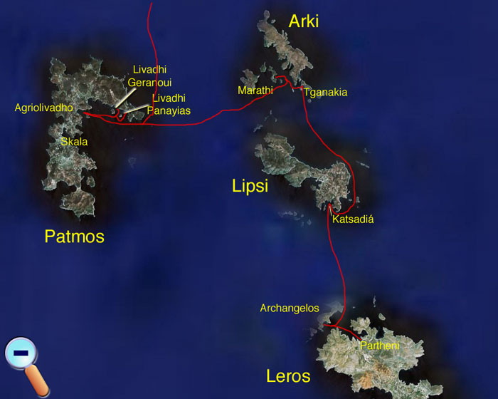 Route Patmos to Leros