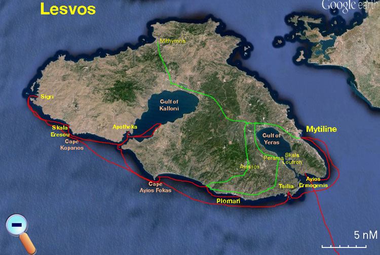 Route in Lesvos