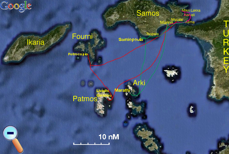 Routes near Samos