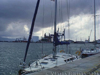 [Photo of Thetis in Cagliari Harbor]