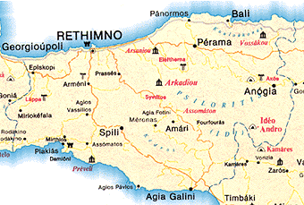 Map of Rethymno Province