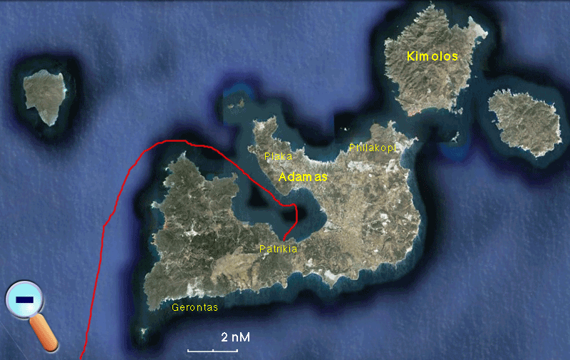 Satellite View of Milos