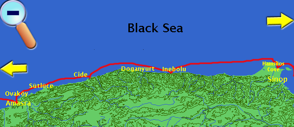 Route from Hamsilos Cove