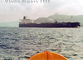 Huge ship overtaking us at Bosphorus