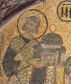 Justinian handing the the Church
