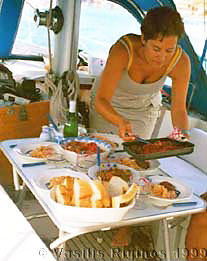 The feast on S/Y New Life